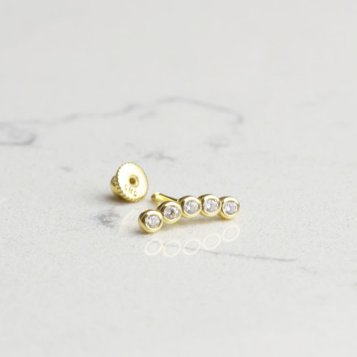 Glorria 14k Solid Gold Five Stone Helix Piercing Glorria 14k Solid Gold Five Stone Helix Piercing