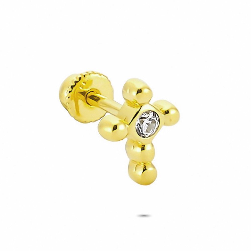 Glorria 14k Solid Gold Solitaire Helix Piercing