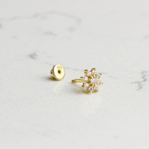 Glorria 14k Solid Gold Flower Helix Piercing
