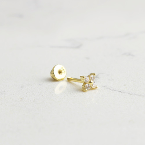 Glorria 14k Solid Gold Clover Helix Piercing Glorria 14k Solid Gold Clover Helix Piercing