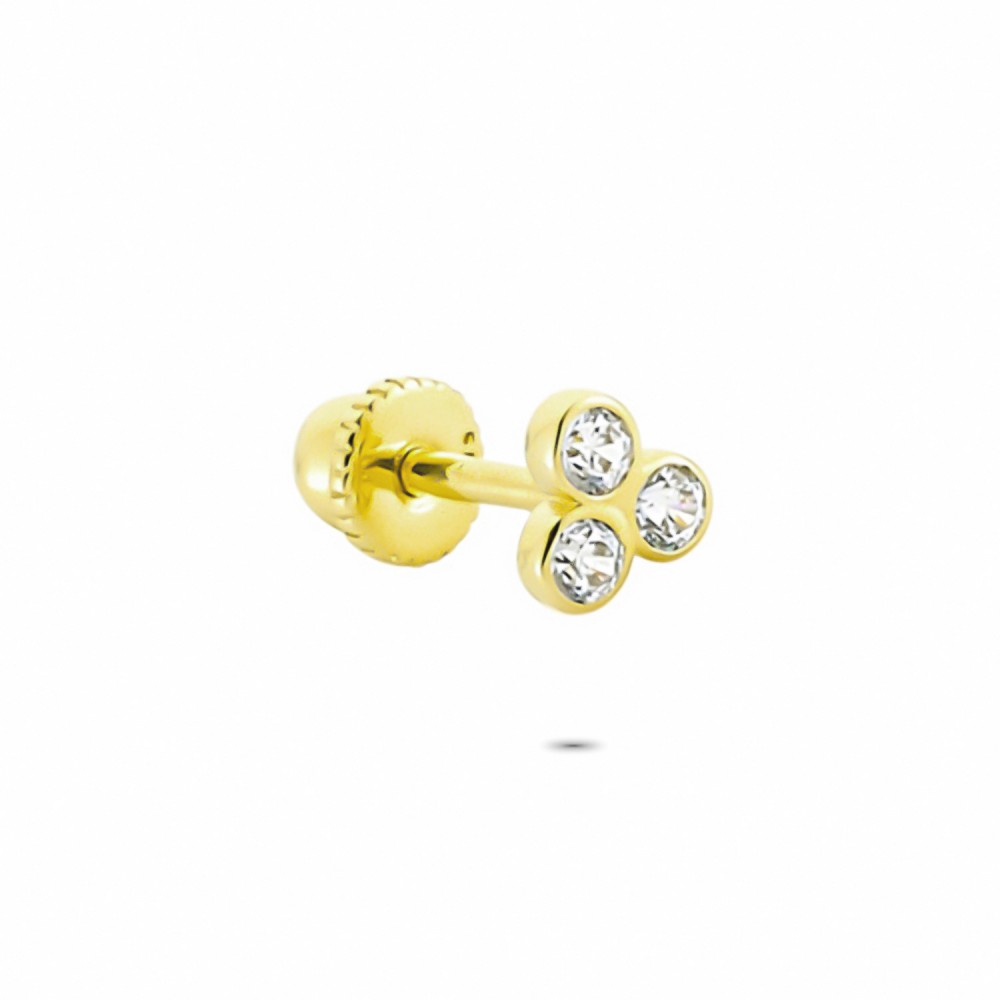 Glorria 14k Solid Gold Three Stone Helix Piercing