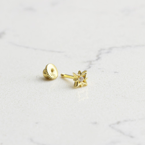 Glorria 14k Solid Gold Star Helix Piercing Glorria 14k Solid Gold Star Helix Piercing