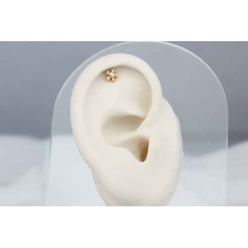 Glorria 14k Solid Gold Snowflake Helix Piercing