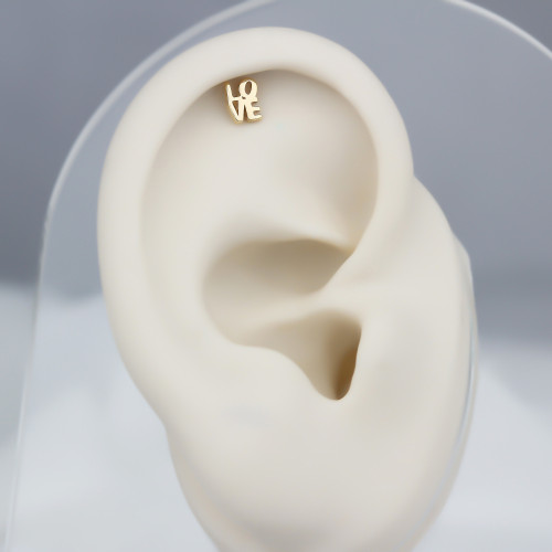 Glorria 14k Solid Gold Love Helix Piercing Glorria 14k Solid Gold Love Helix Piercing