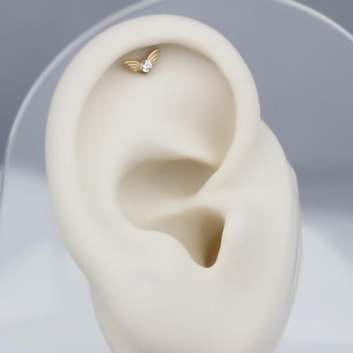 Glorria 14k Solid Gold Angel Wing Helix Piercing Glorria 14k Solid Gold Angel Wing Helix Piercing