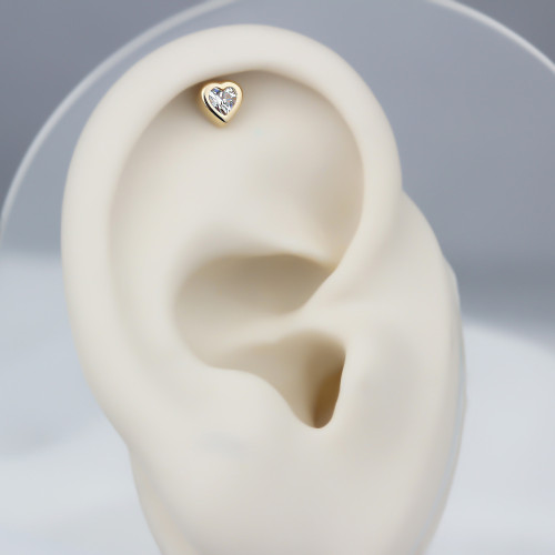 Glorria 14k Solid Gold Heart Helix Piercing Glorria 14k Solid Gold Heart Helix Piercing