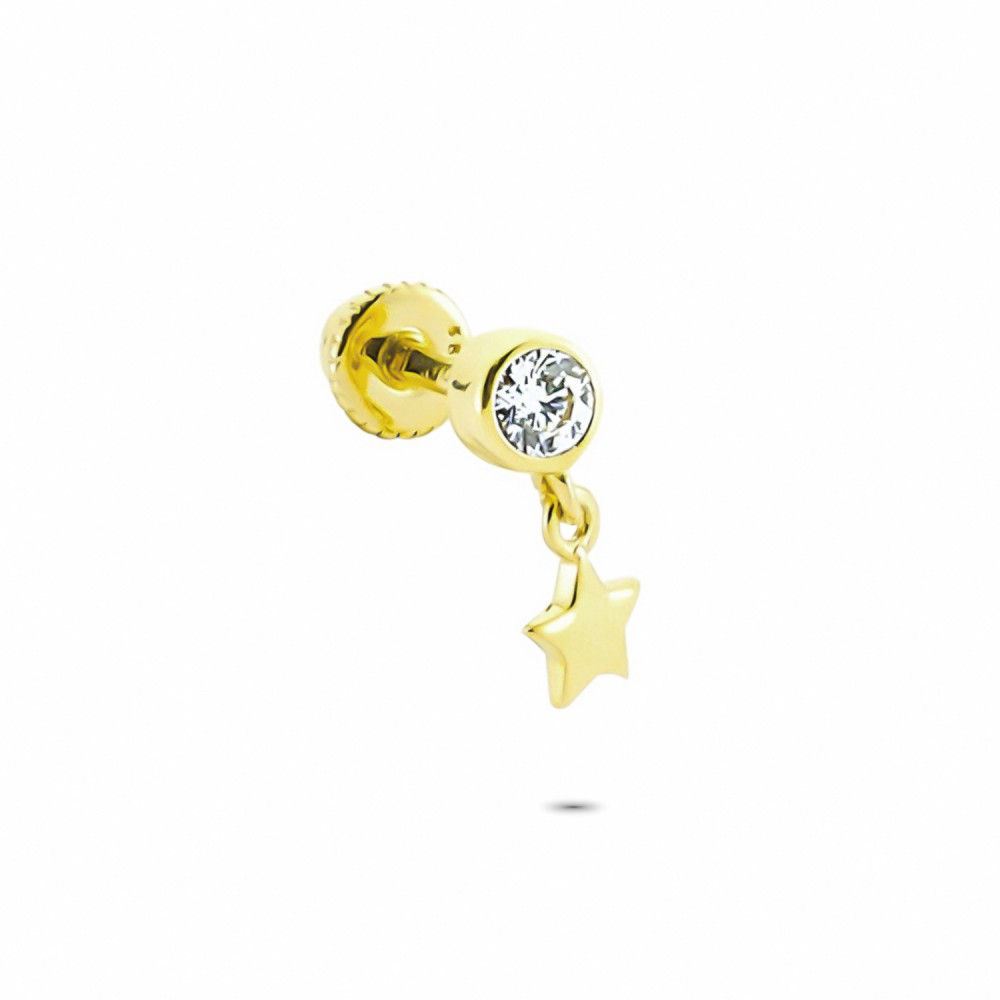 Glorria 14k Solid Gold Hanging Solitaire Helix Piercing