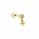 Glorria 14k Solid Gold Pearl Solitaire Helix Piercing