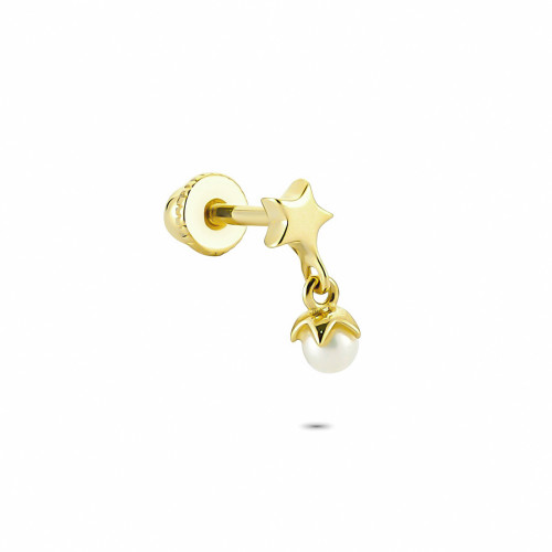 Glorria 14k Solid Gold Pearl Star Helix Piercing Glorria 14k Solid Gold Pearl Star Helix Piercing