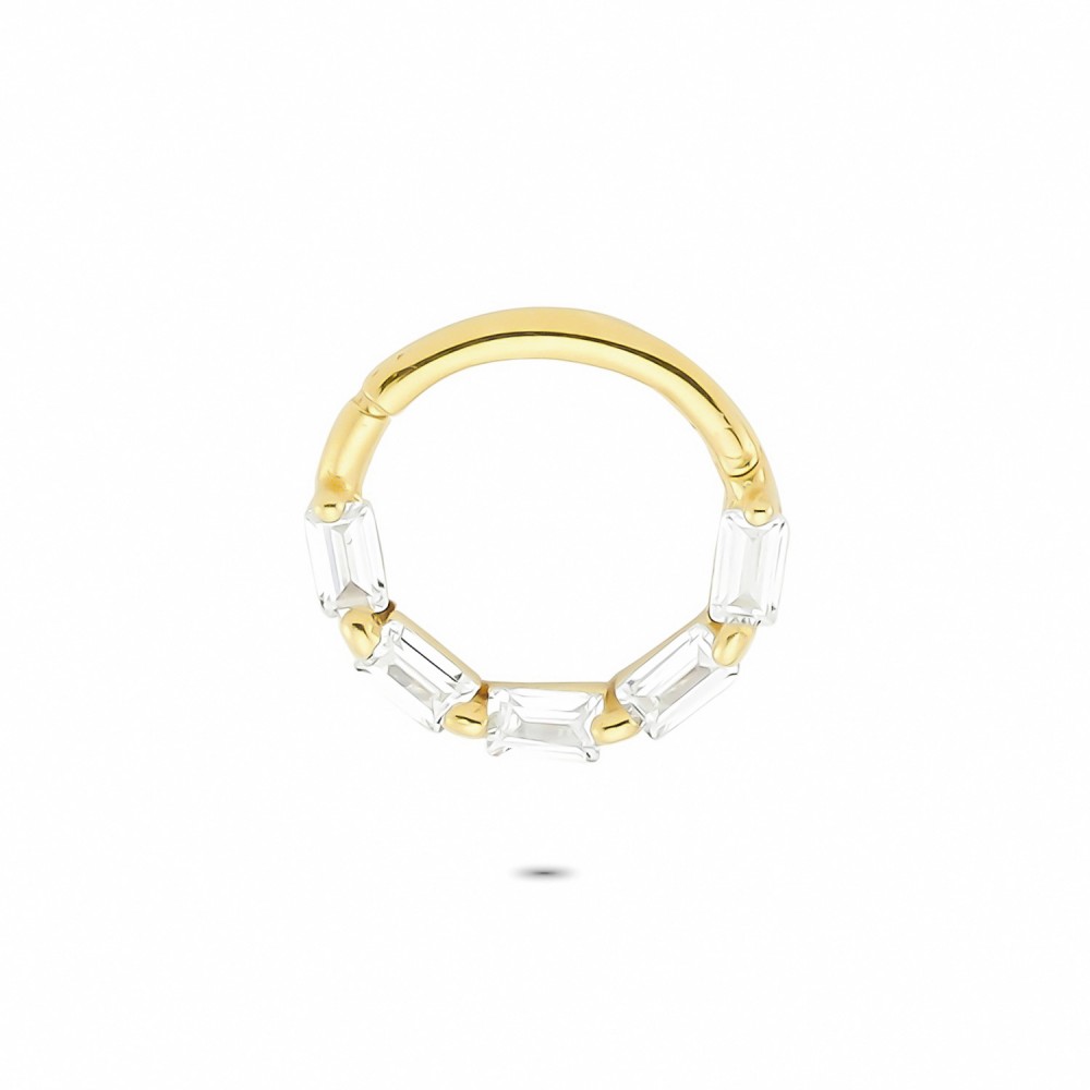 Glorria 14k Solid Gold Geometric Ring Piercing