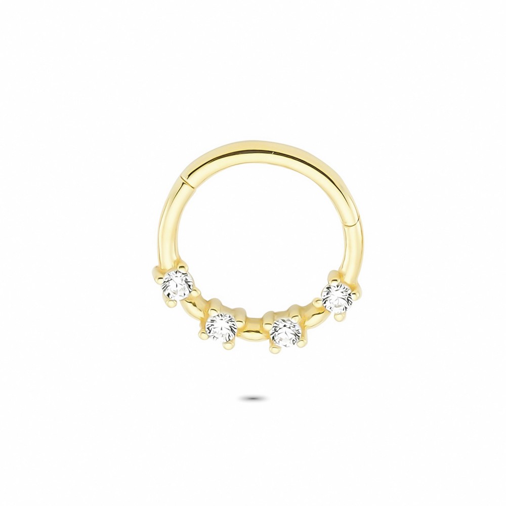 Glorria 14k Solid Gold Stone Ring Piercing