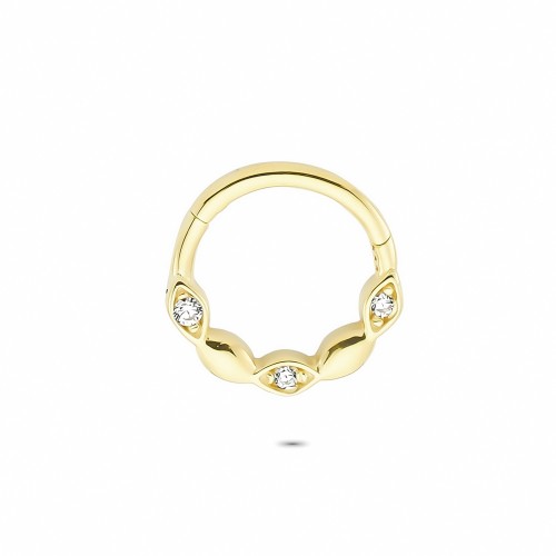 Glorria 14k Solid Gold Three Stone Ring Piercing Glorria 14k Solid Gold Three Stone Ring Piercing