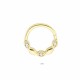 Glorria 14k Solid Gold Three Stone Ring Piercing