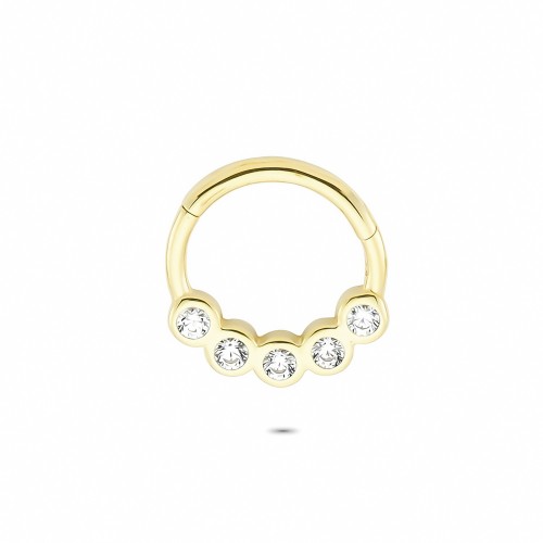 Glorria 14k Solid Gold Five Stone Ring Piercing Glorria 14k Solid Gold Five Stone Ring Piercing