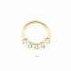 Glorria 14k Solid Gold Five Stone Ring Piercing