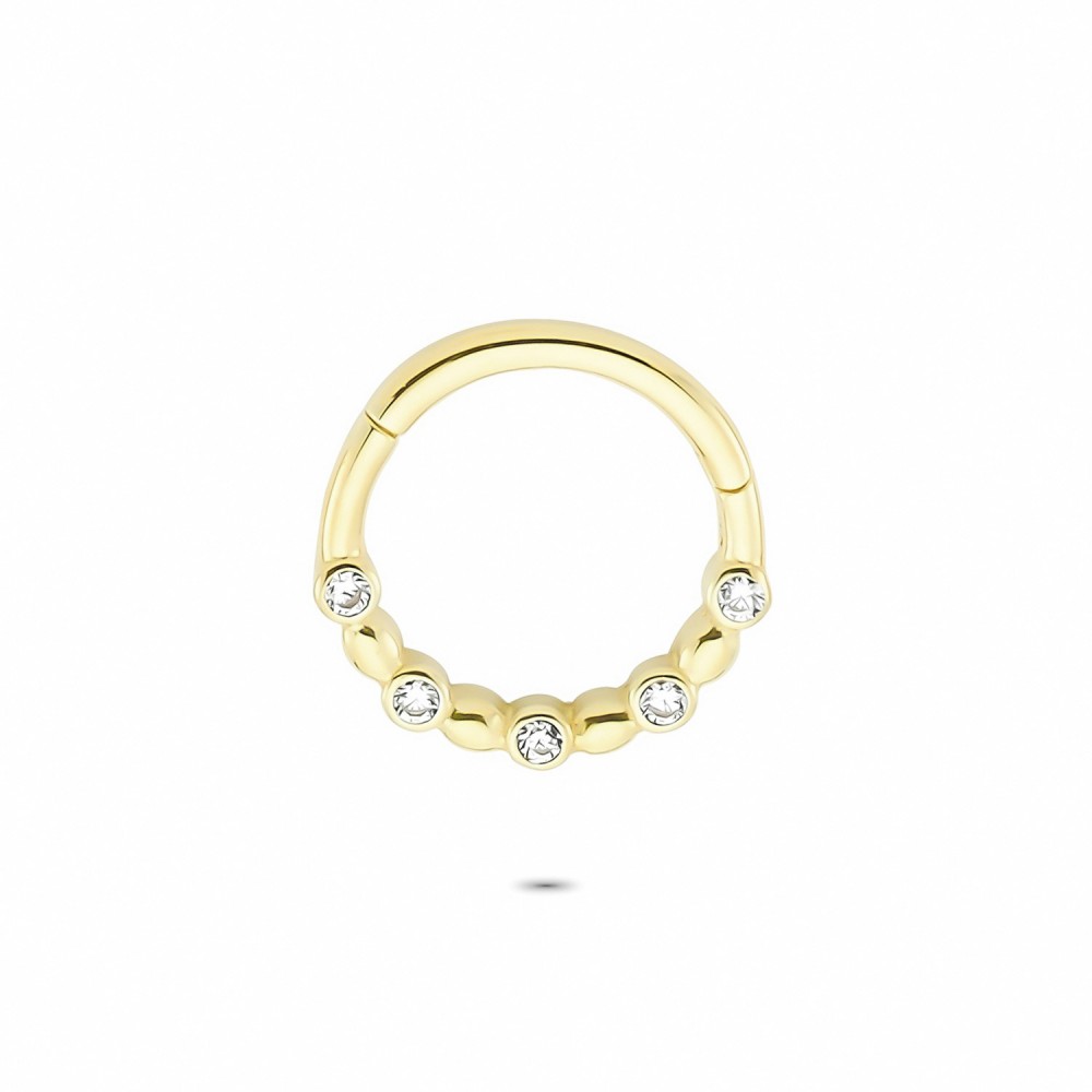 Glorria 14k Solid Gold Five Stone Ring Piercing