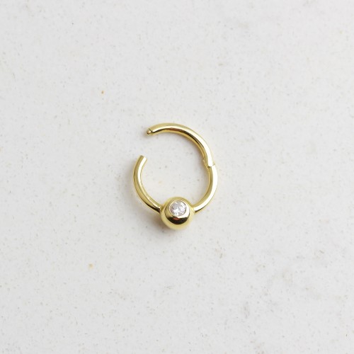 Glorria 14k Solid Gold Solitaire Ring Piercing Glorria 14k Solid Gold Solitaire Ring Piercing