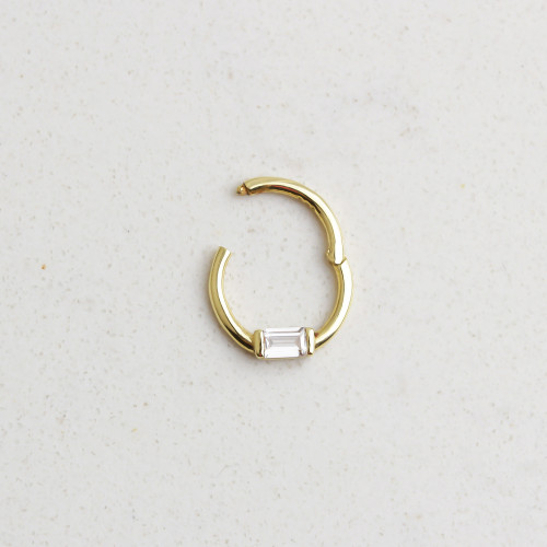 Glorria 14k Solid Gold Baguette Ring Piercing Glorria 14k Solid Gold Baguette Ring Piercing