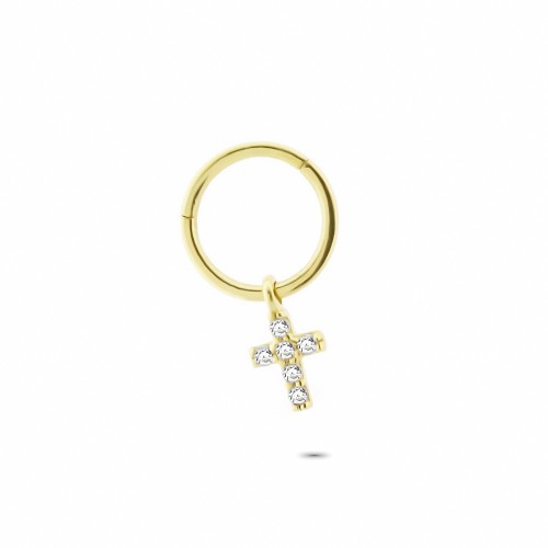 Glorria 14k Solid Gold Cross Ring Piercing Glorria 14k Solid Gold Cross Ring Piercing