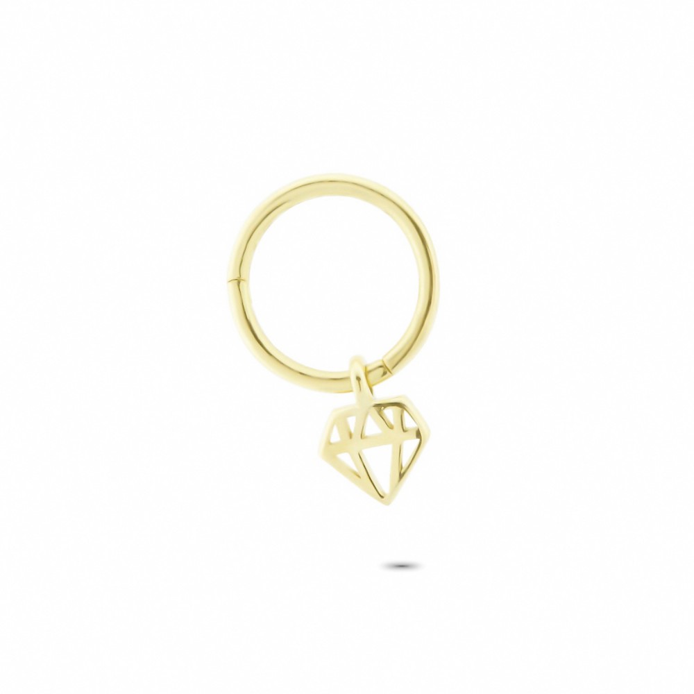 Glorria 14k Solid Gold Diamond Ring Piercing