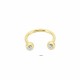 Glorria 14k Solid Gold Stone Half Ring Piercing