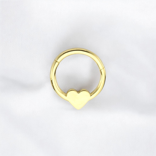 Glorria 14k Solid Gold Heart Ring Piercing Glorria 14k Solid Gold Heart Ring Piercing