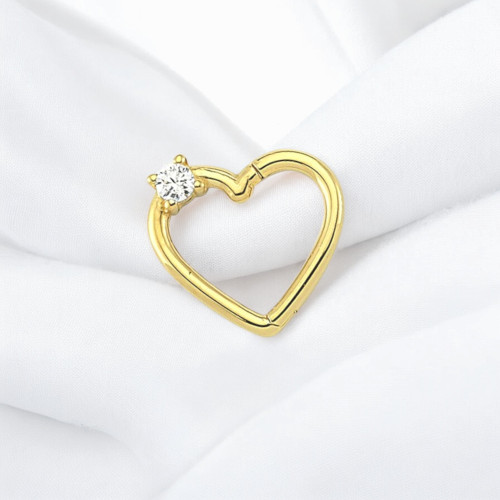 Glorria 14k Solid Gold Heart Piercing Glorria 14k Solid Gold Heart Piercing