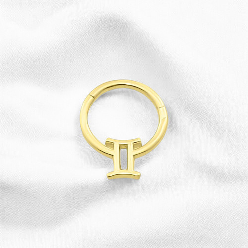 Glorria 14k Solid Gold Gemini Ring Helix Piercing Glorria 14k Solid Gold Gemini Ring Helix Piercing