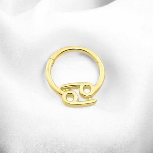 Glorria 14k Solid Gold Cancer Ring Helix Piercing Glorria 14k Solid Gold Cancer Ring Helix Piercing