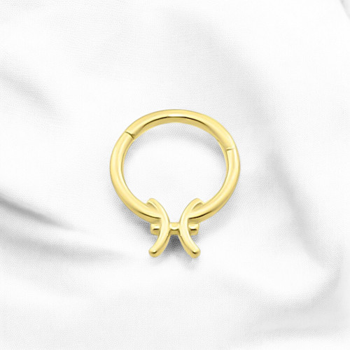 Glorria 14k Solid Gold Pisces Ring Helix Piercing Glorria 14k Solid Gold Pisces Ring Helix Piercing