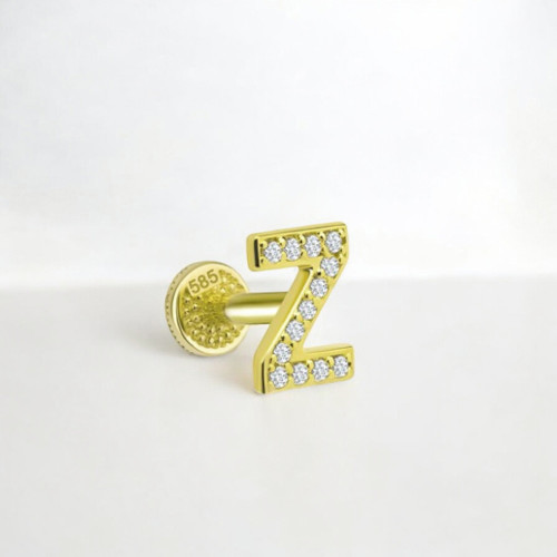 Glorria 14k Solid Gold Letter Z Tragus Piercing Glorria 14k Solid Gold Letter Z Tragus Piercing