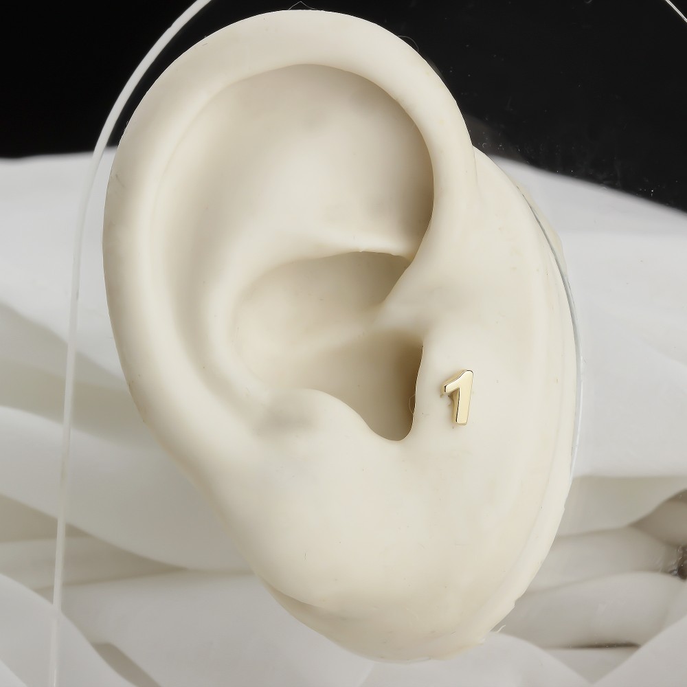 Glorria 14k Solid Gold Number 1 Tragus Piercing Glorria 14k Solid Gold Number 1 Tragus Piercing