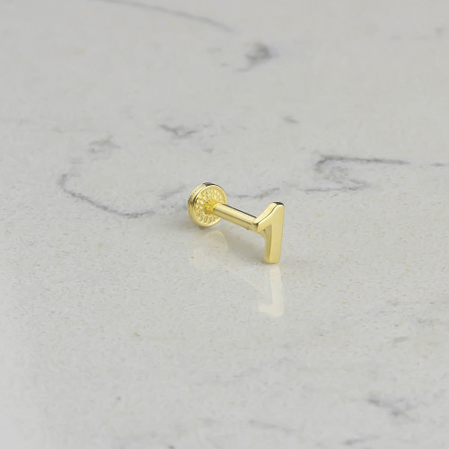 Glorria 14k Solid Gold Number 1 Tragus Piercing