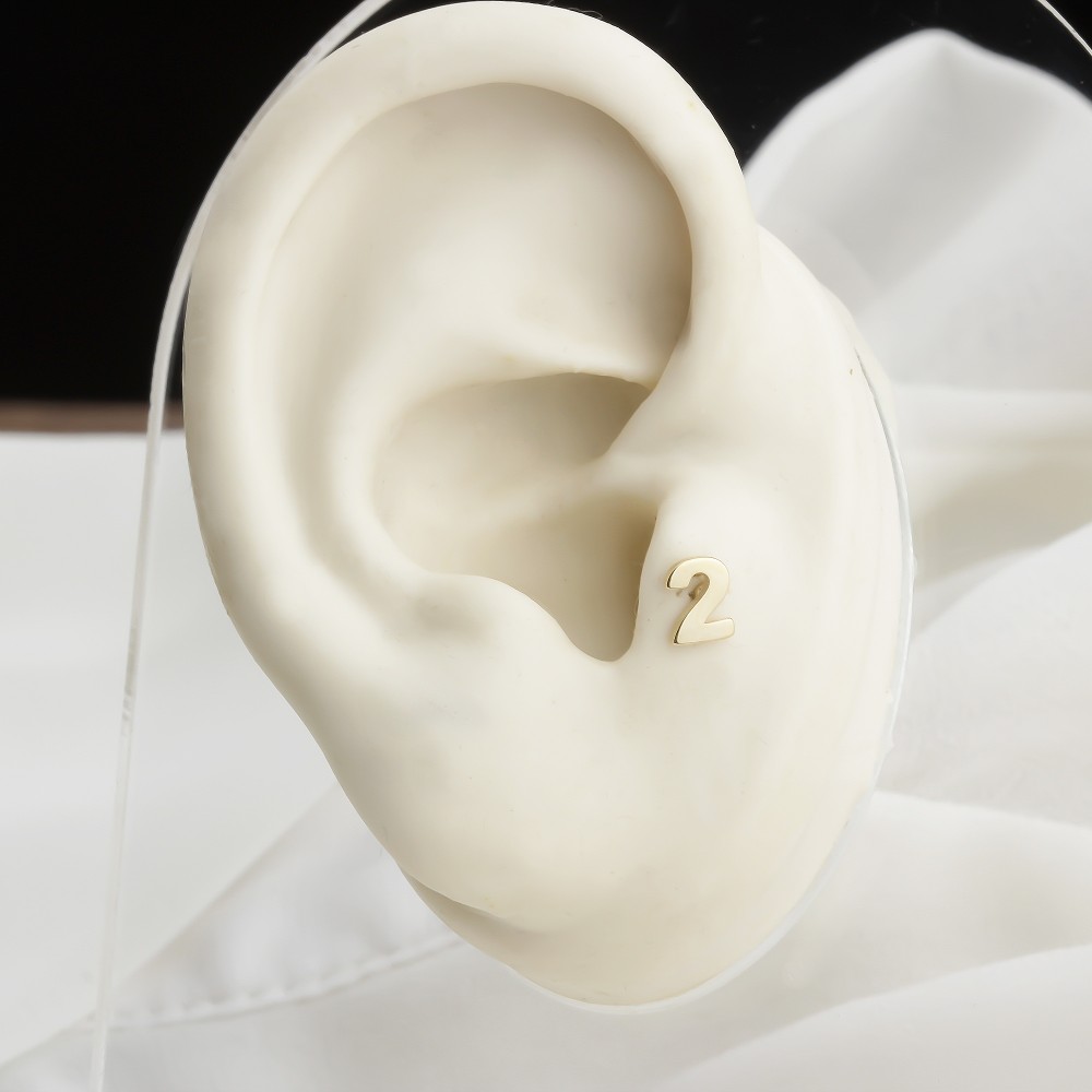 Glorria 14k Solid Gold Number 2 Tragus Piercing Glorria 14k Solid Gold Number 2 Tragus Piercing
