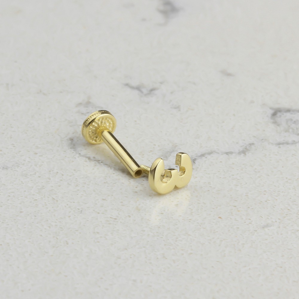 Glorria 14k Solid Gold Number 3 Tragus Piercing Glorria 14k Solid Gold Number 3 Tragus Piercing