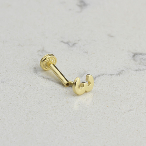 Glorria 14k Solid Gold Number 3 Tragus Piercing