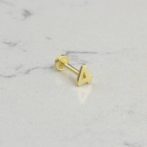 Glorria 14k Solid Gold Number 4 Tragus Piercing