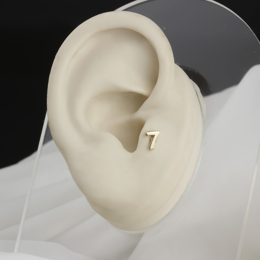 Glorria 14k Solid Gold Number 7 Tragus Piercing Glorria 14k Solid Gold Number 7 Tragus Piercing