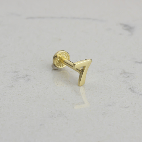 Glorria 14k Solid Gold Number 7 Tragus Piercing