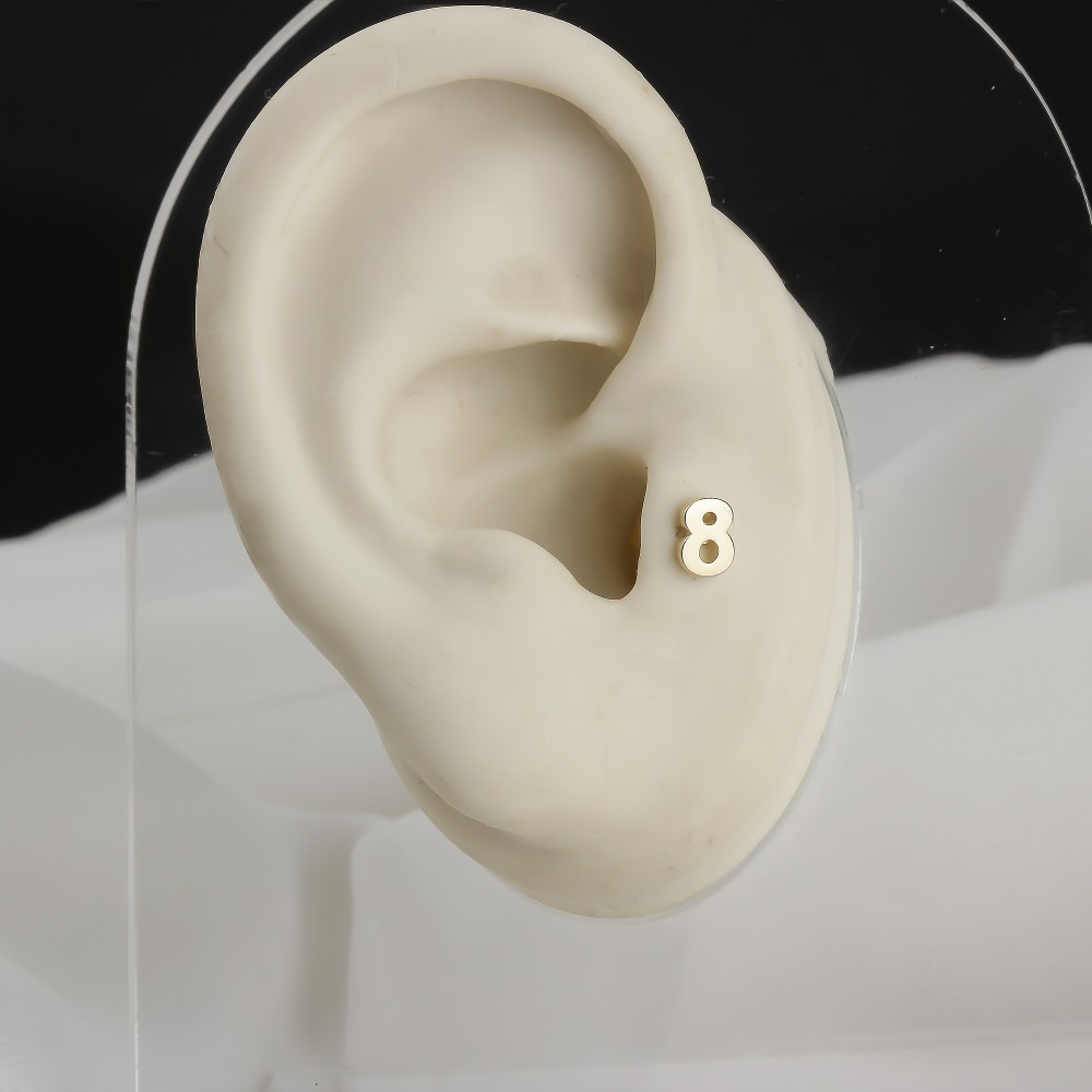 Glorria 14k Solid Gold Number 8 Tragus Piercing Glorria 14k Solid Gold Number 8 Tragus Piercing
