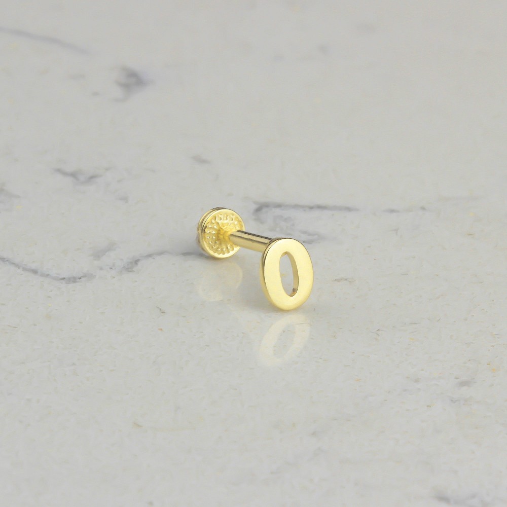 Glorria 14k Solid Gold Number 0 Tragus Piercing Glorria 14k Solid Gold Number 0 Tragus Piercing