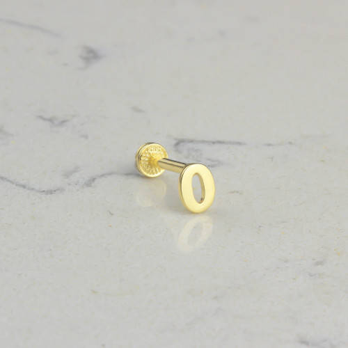 Glorria 14k Solid Gold Number 0 Tragus Piercing
