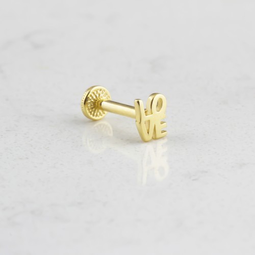 Glorria 14k Solid Gold Love Tragus Piercing Glorria 14k Solid Gold Love Tragus Piercing