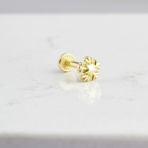 Glorria 14k Solid Gold Snowflake Tragus Piercing Glorria 14k Solid Gold Snowflake Tragus Piercing