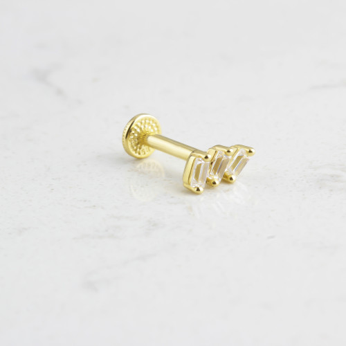 Glorria 14k Solid Gold 3 Drumstick Tragus Piercing Glorria 14k Solid Gold 3 Drumstick Tragus Piercing