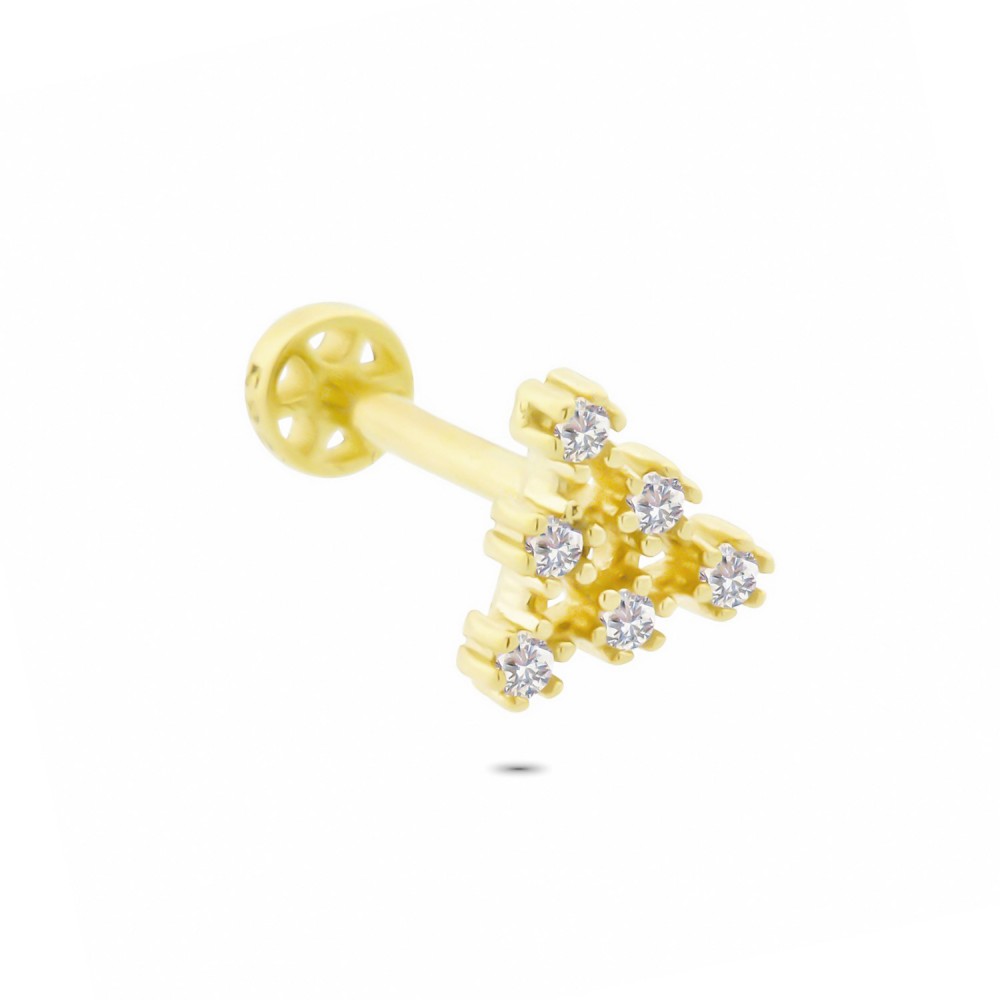 Glorria 14k Solid Gold Pyramid Tragus Piercing