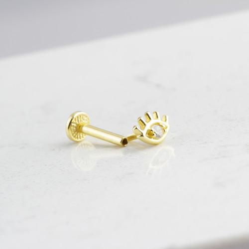Glorria 14k Solid Gold Eye Tragus Piercing Glorria 14k Solid Gold Eye Tragus Piercing