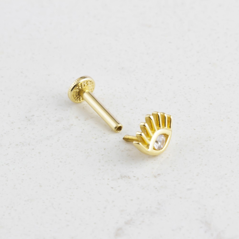 Glorria 14k Solid Gold Eye Tragus Piercing