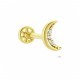 Glorria 14k Solid Gold Moon Tragus Piercing