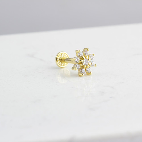Glorria 14k Solid Gold Flower Tragus Piercing Glorria 14k Solid Gold Flower Tragus Piercing